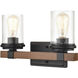 Taos 2 Light 15 inch Matte Black/Wood Grain Vanity Light Wall Light